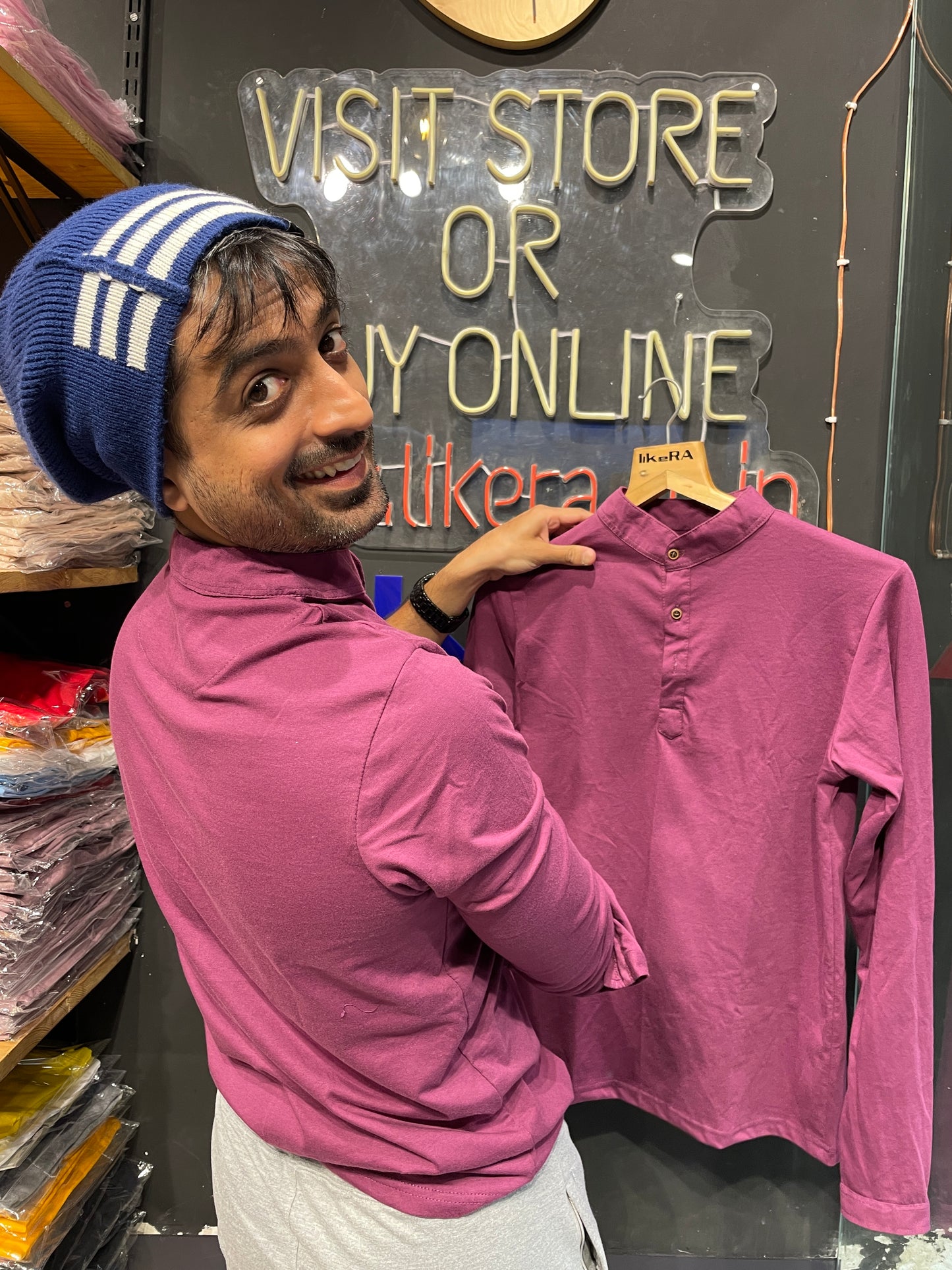 Purple Potion Chinese Collar Tee