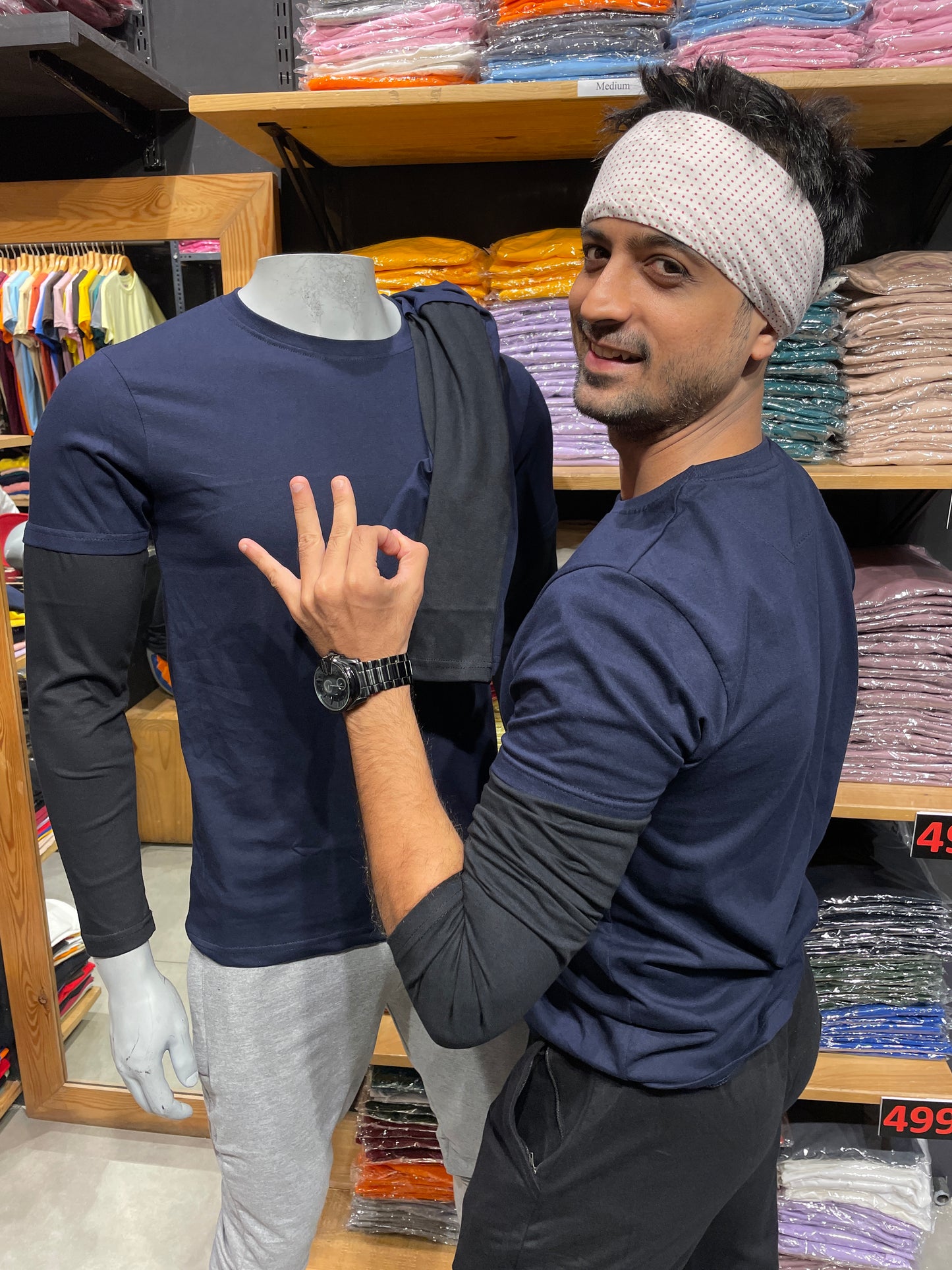 Navy / Black Doc Sleeves Tshirt