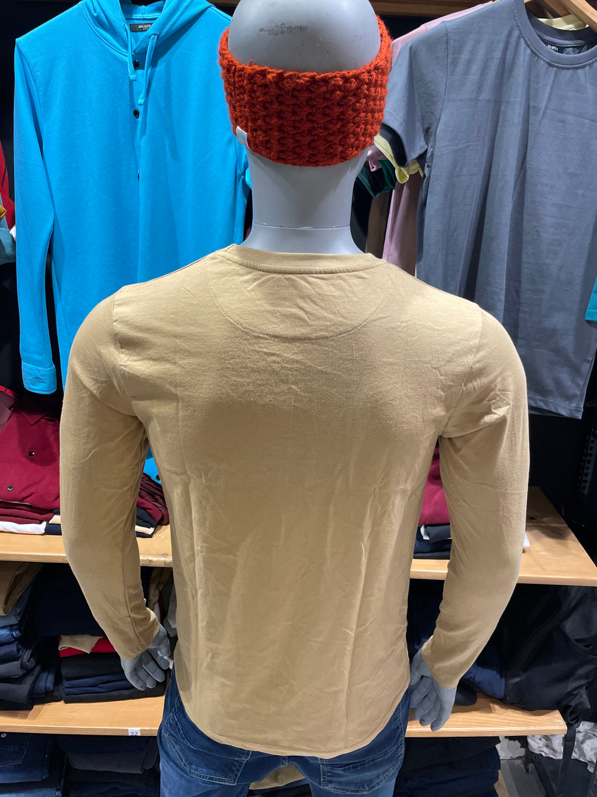 Khaki Basic Full Sleeves Tshirt