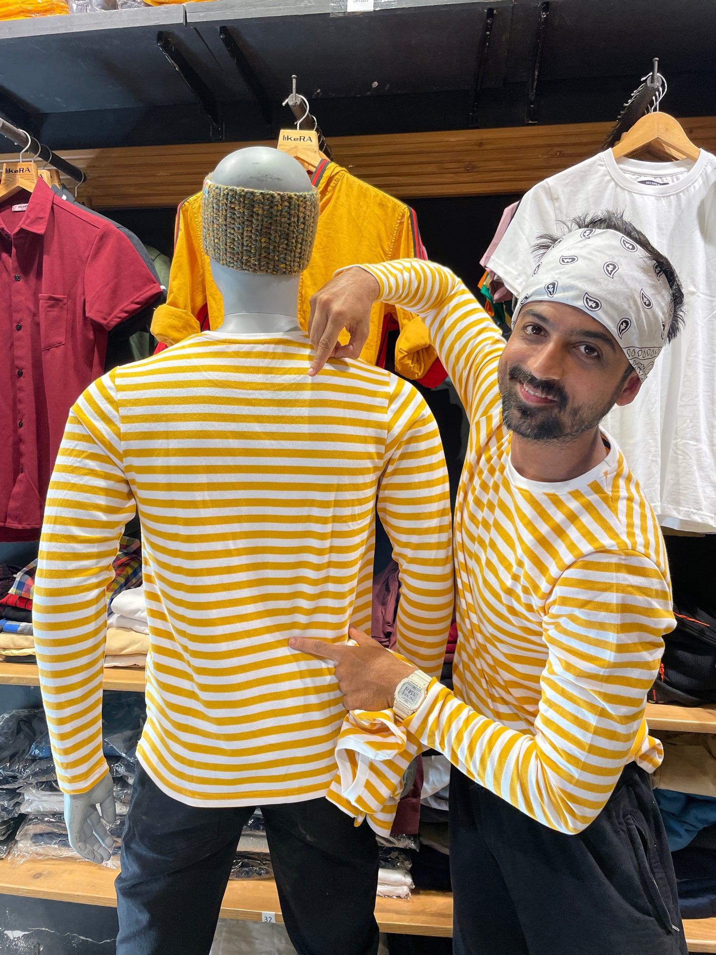 Yellow / White Striped Tshirt