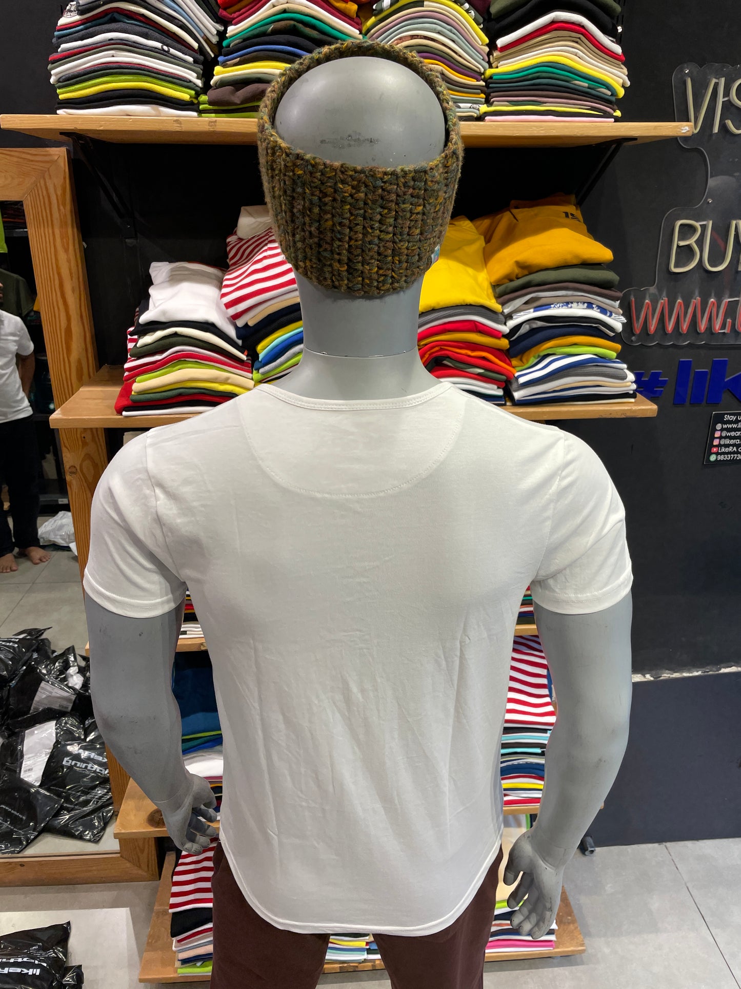White 5 Button Henley
