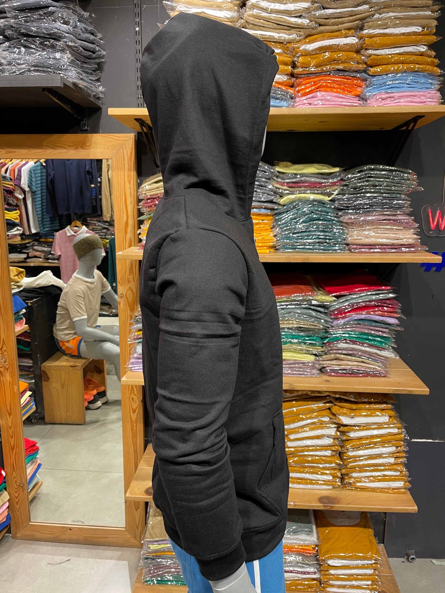 Black Fleece Hooded Jacket