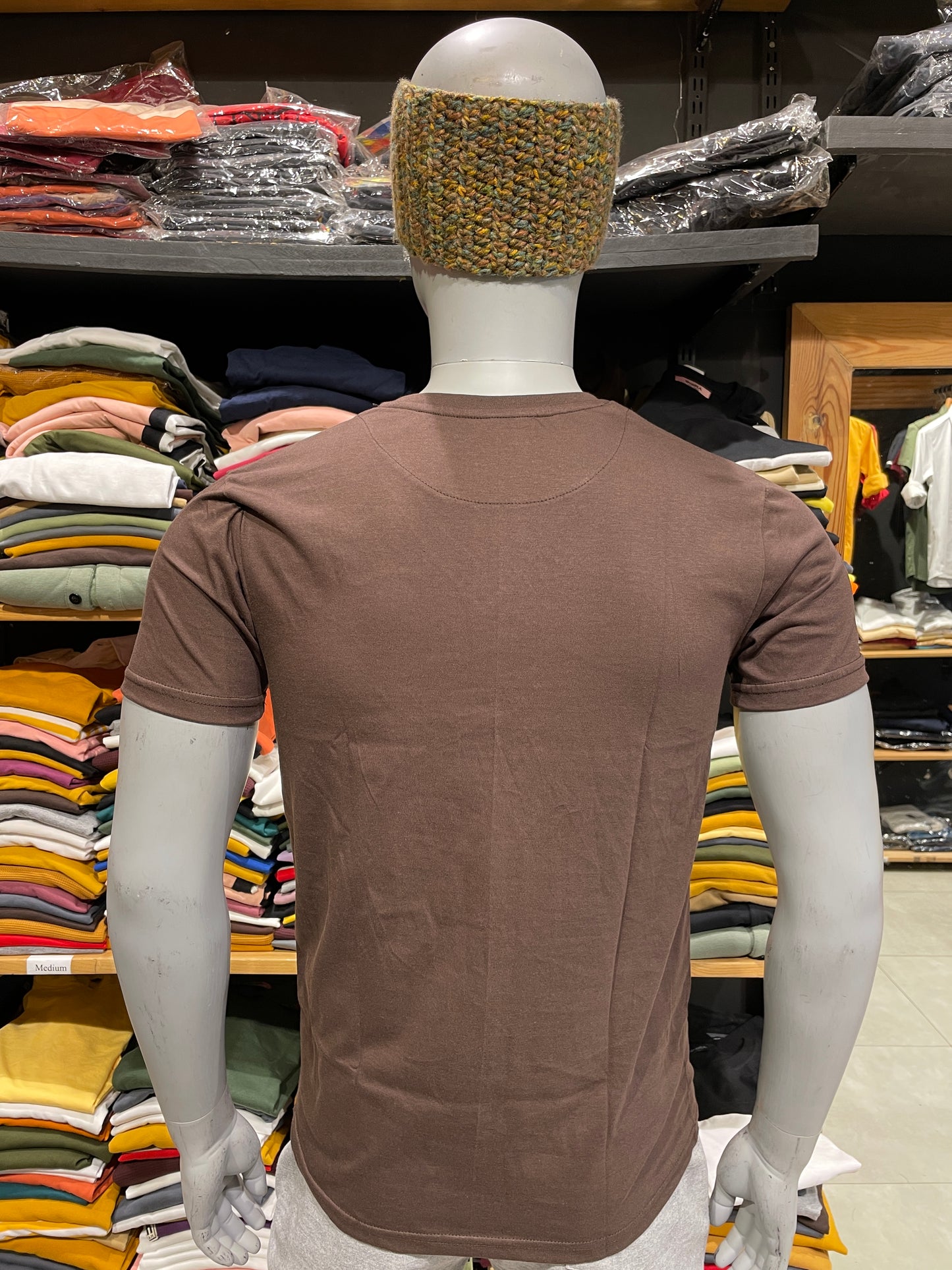 Brown V Neck Basic Tshirt
