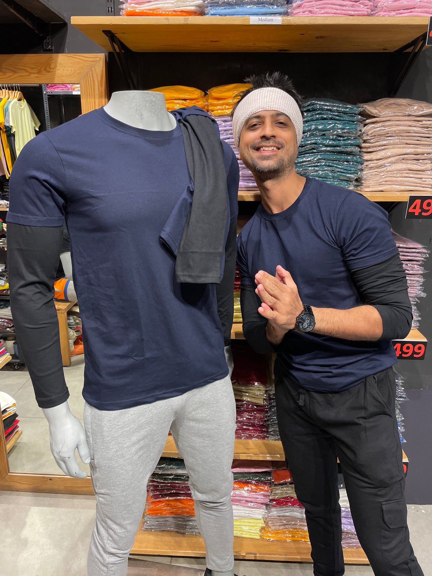 Navy / Black Doc Sleeves Tshirt