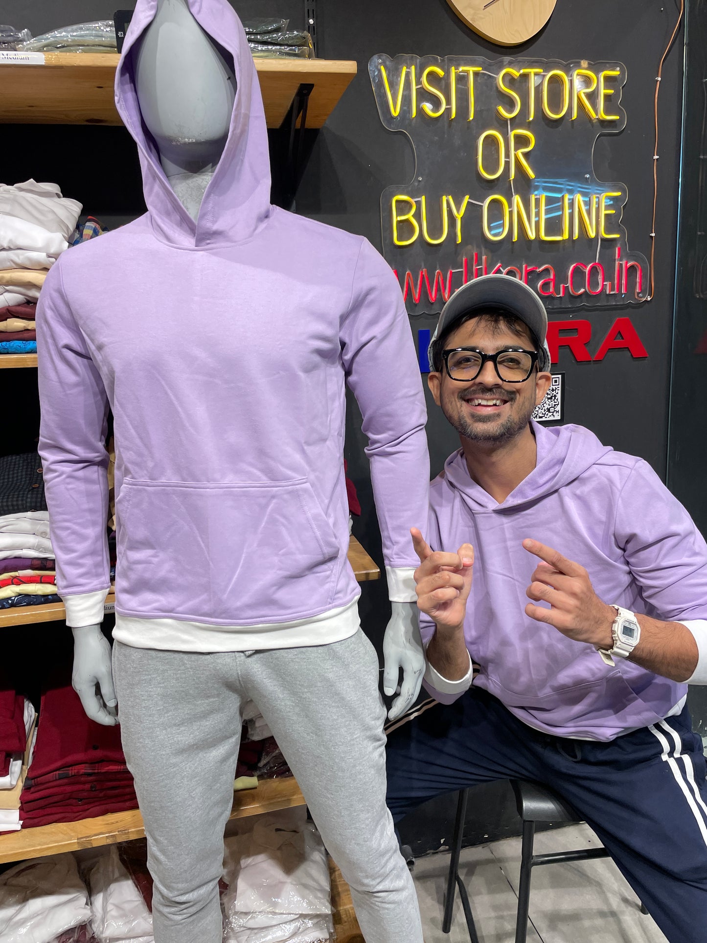 Lavender Combination Hoodie