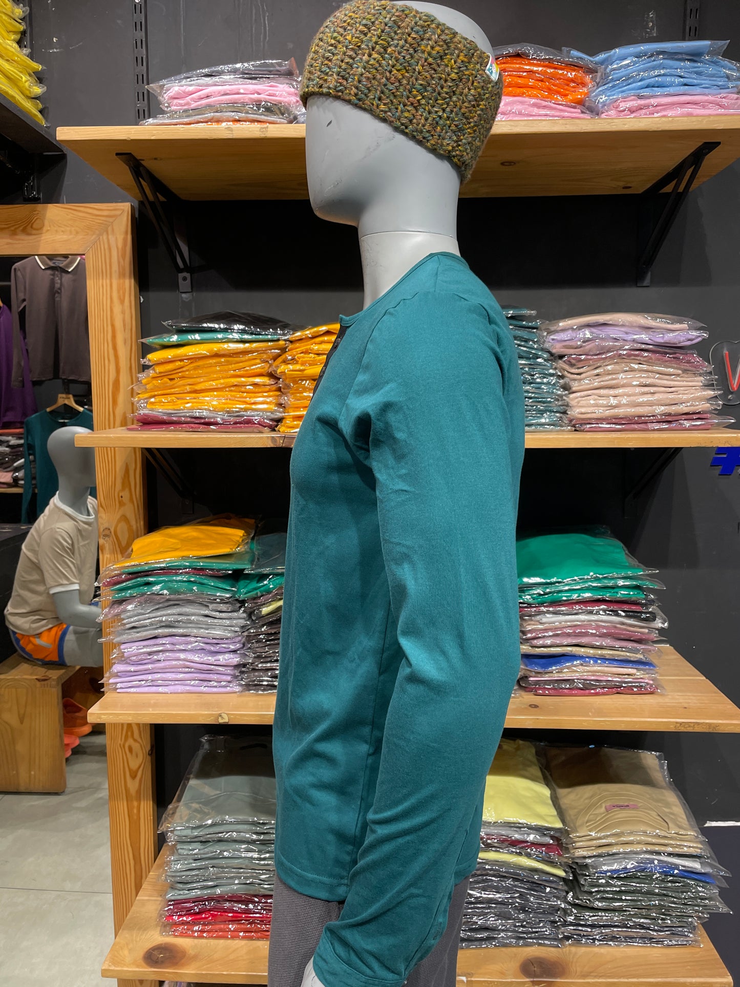 Harbour Blue Henley with Black Placket