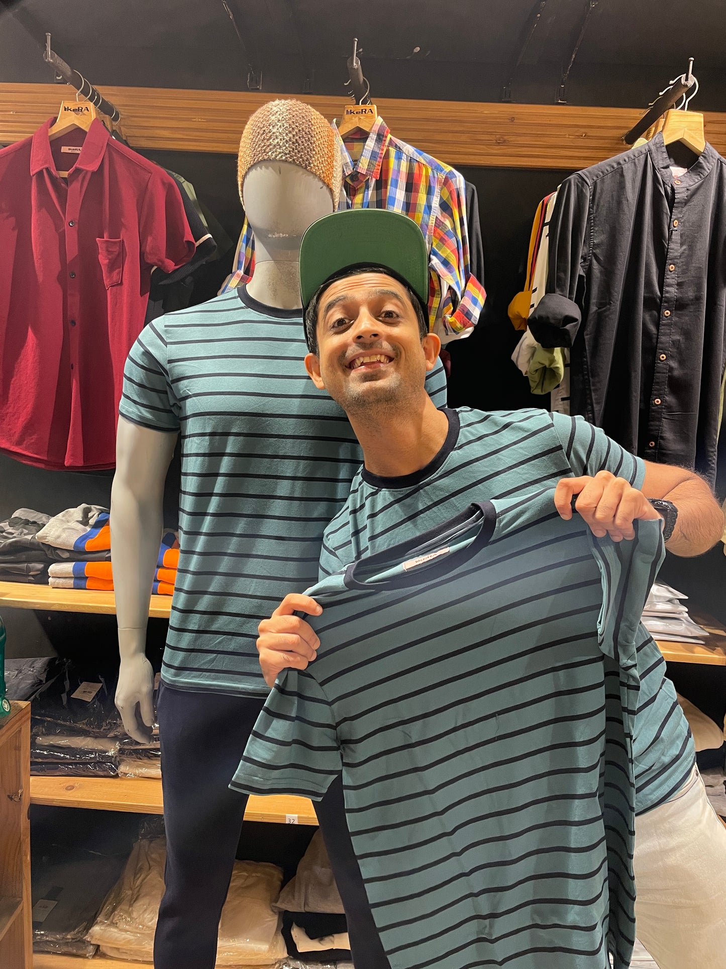 Teal / Navy Striped Tshirt