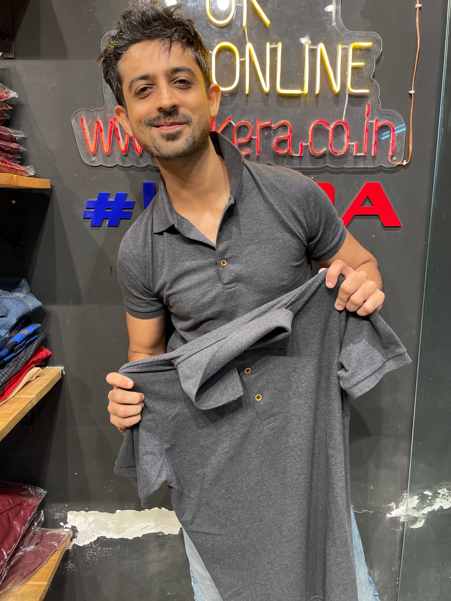 Charcoal Polo Tshirt