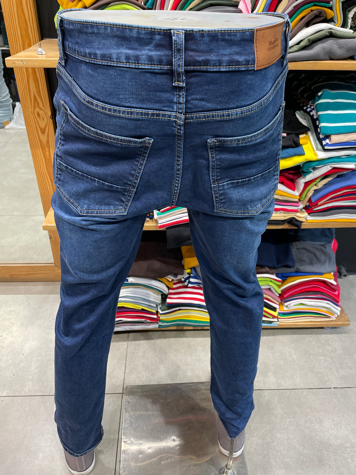 Dark Blue Cross Pocket Jeans