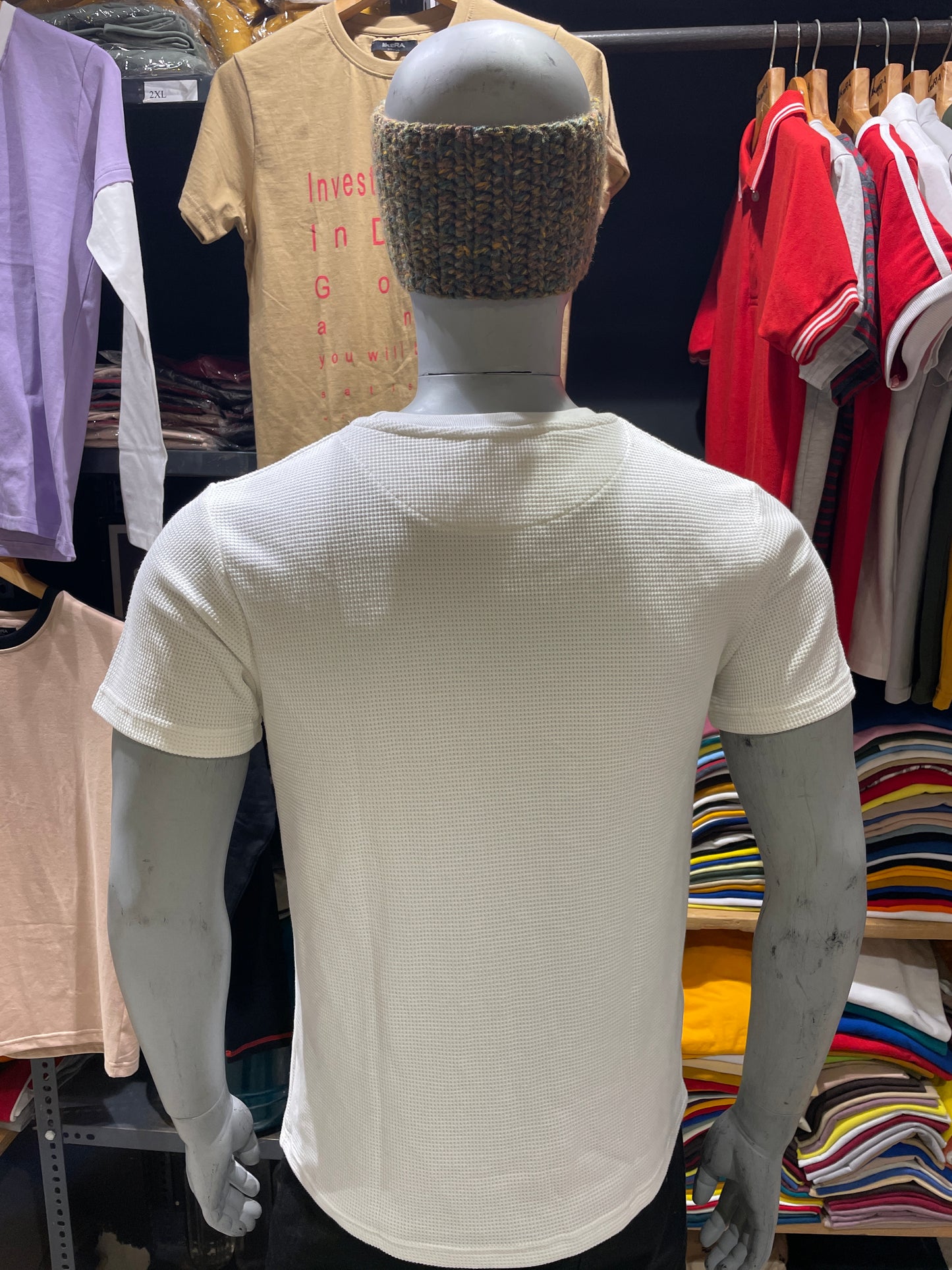 White Waffle Basic Tee