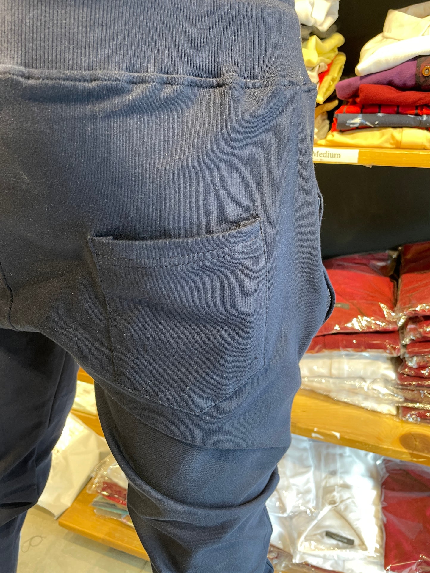 Navy Joggers with Front Double Lines