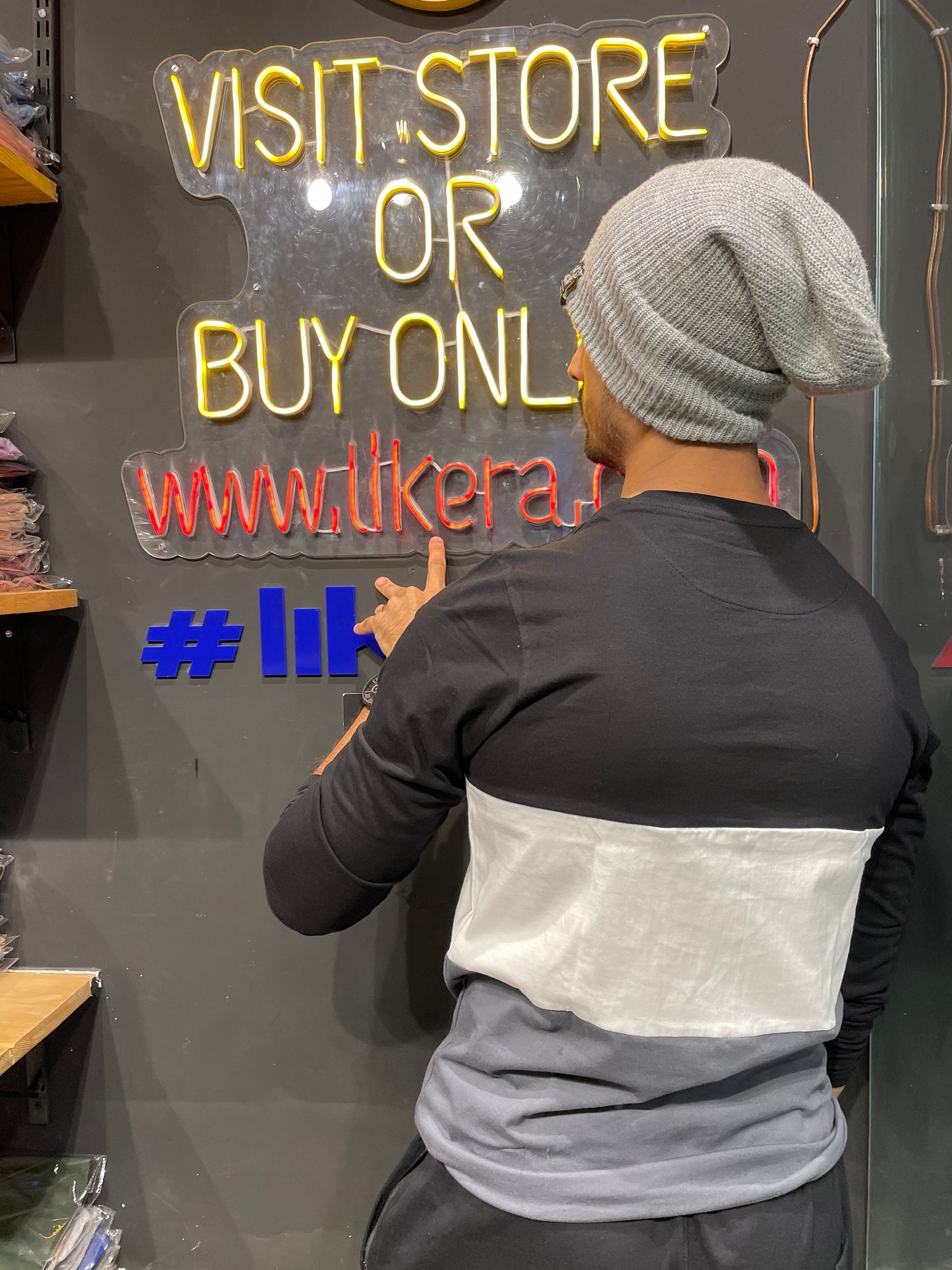 Black / White / Steel Grey Colour Block Tshirt