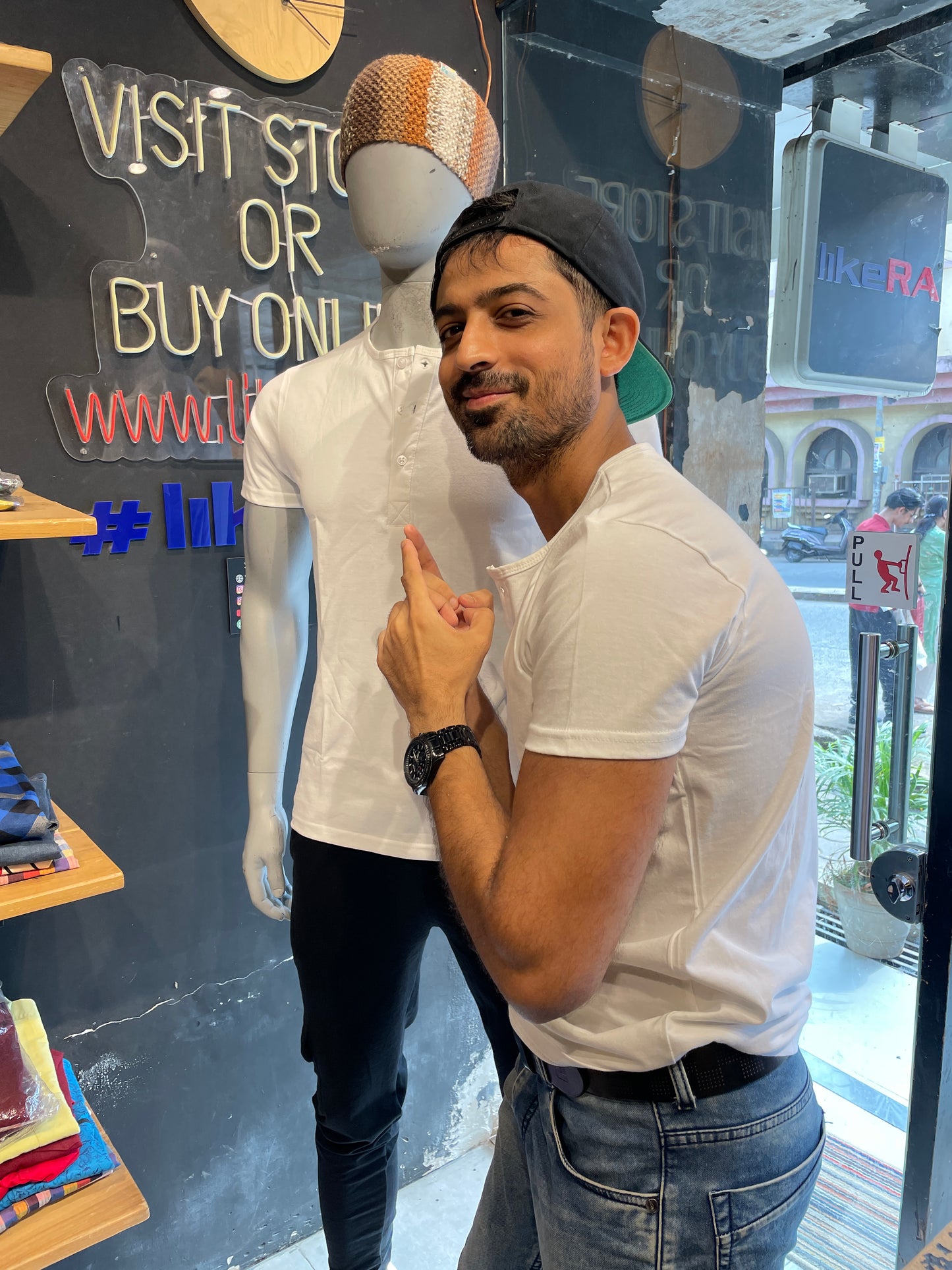 White Henley T-shirt