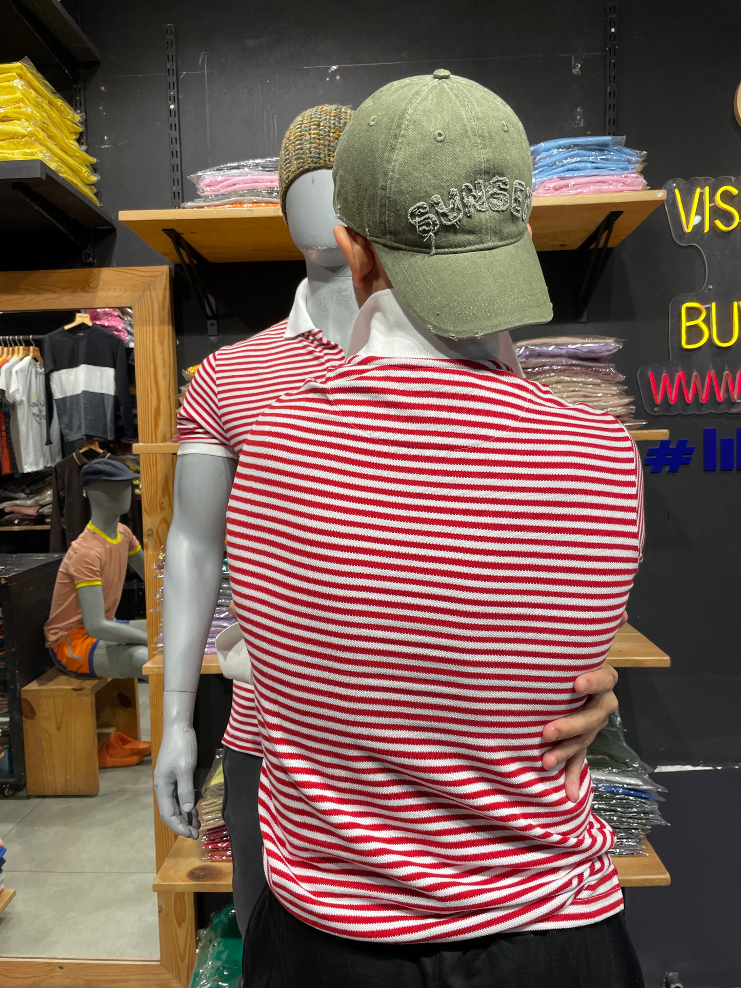 Red / White Stripes Polo
