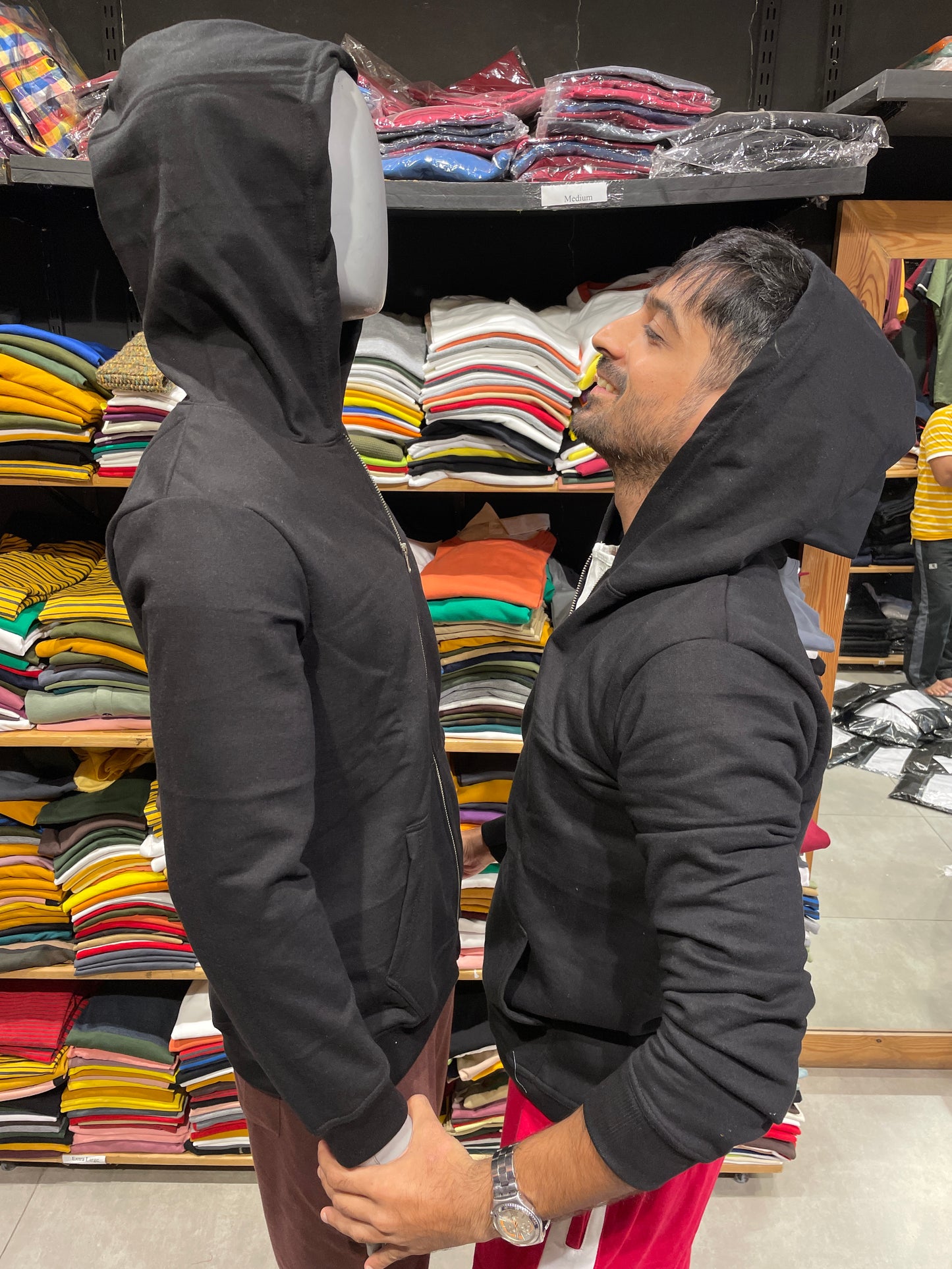 Black Fleece Hooded Jacket