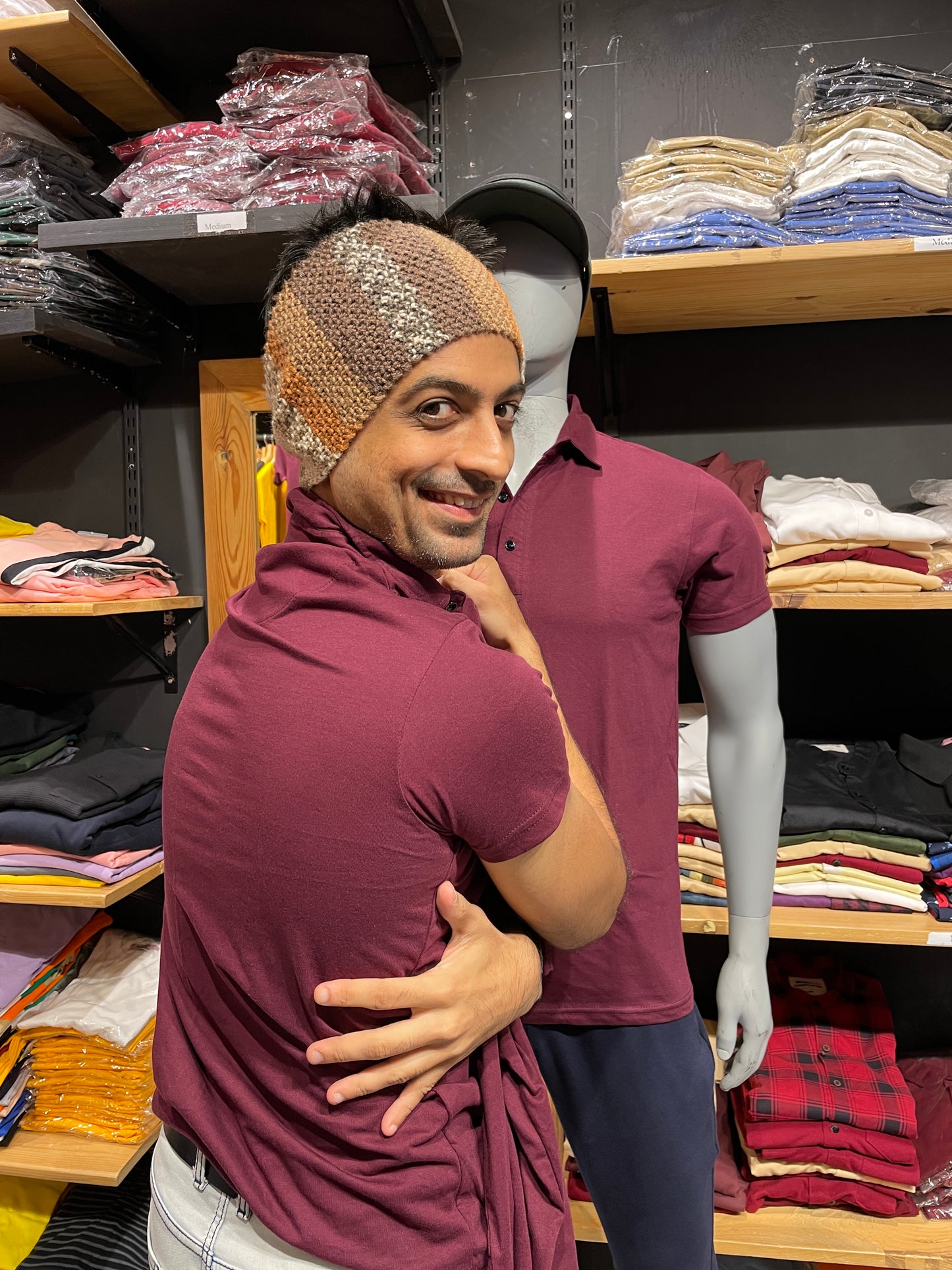 Burgundy Small Collar Tshirt