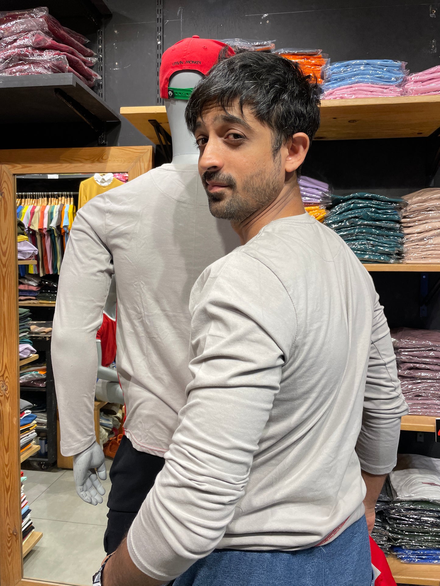 Light Grey / Red Combination Tshirt