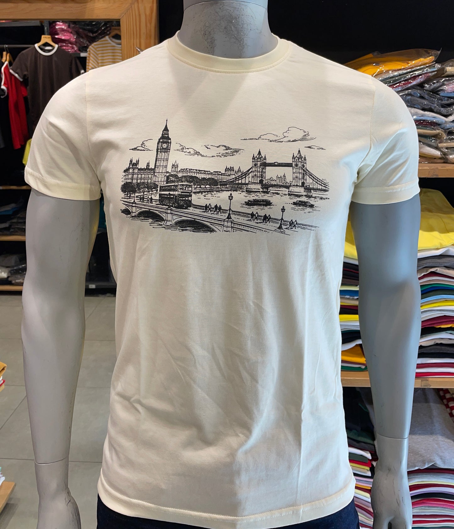 Antique White Printed Tee