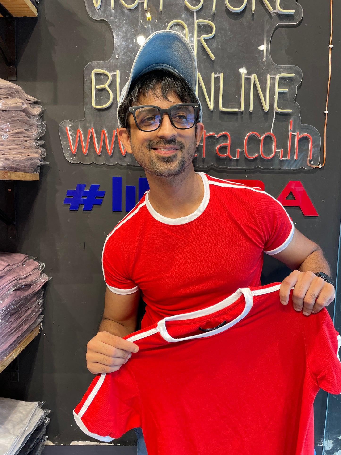 Red Double Piping Tshirt