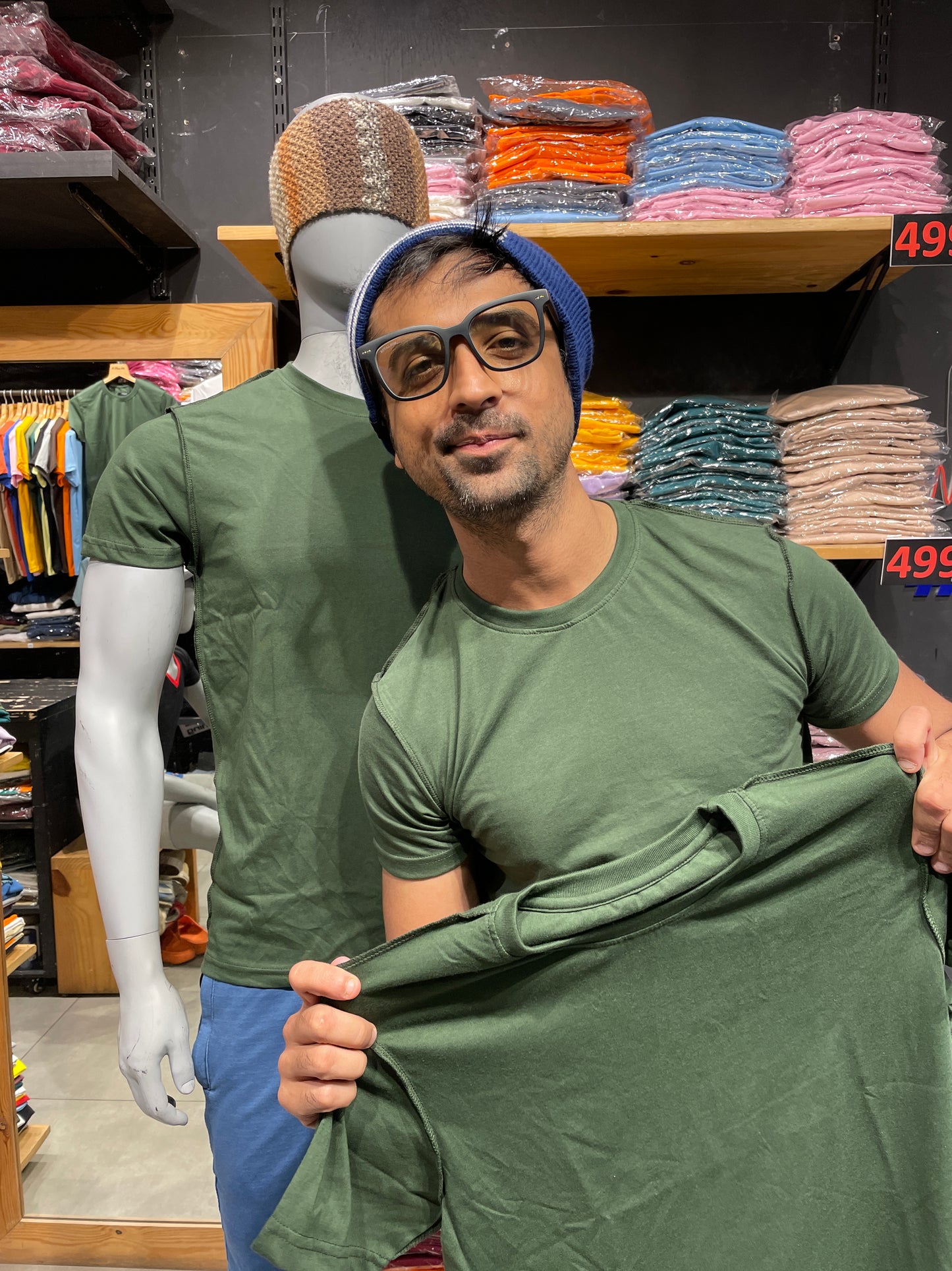 Olive Outside Stitching Tshirt
