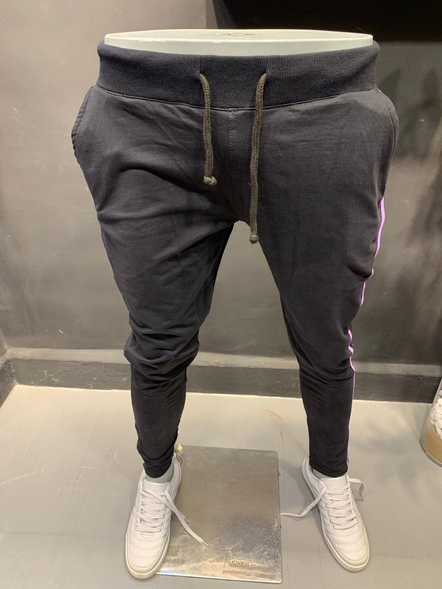 Black Lycra Track-Pant with Piping - likera Clothing Co