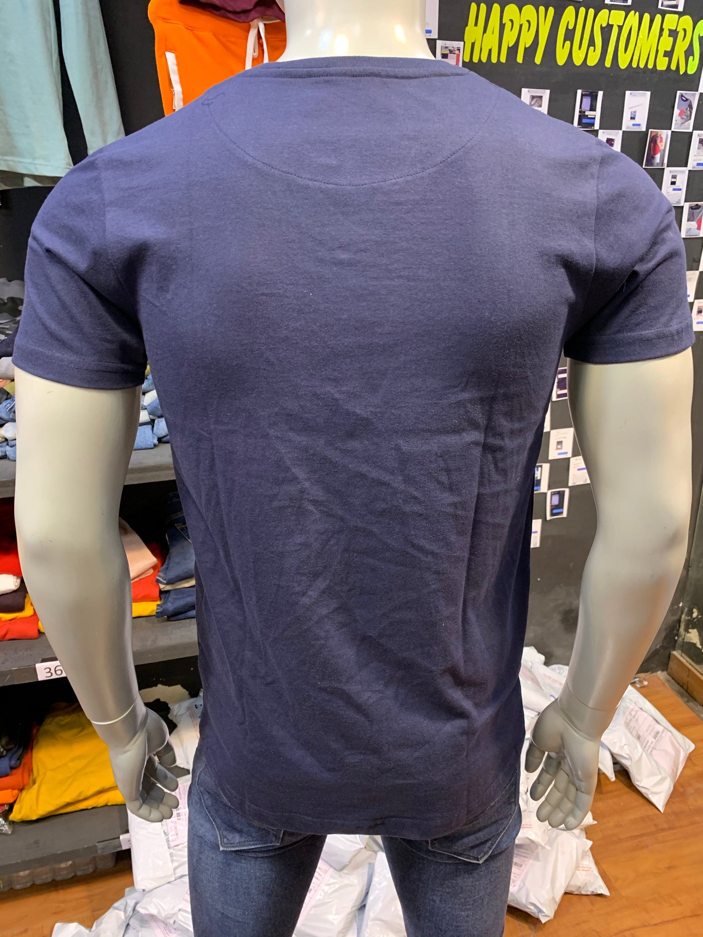 Navy V neck Basic Tshirt (Use BASIC999 coupon code for three qty or above)