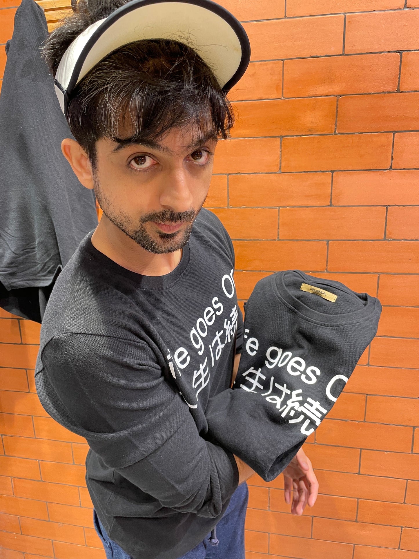 Black "Life Goes On" Printed Tee