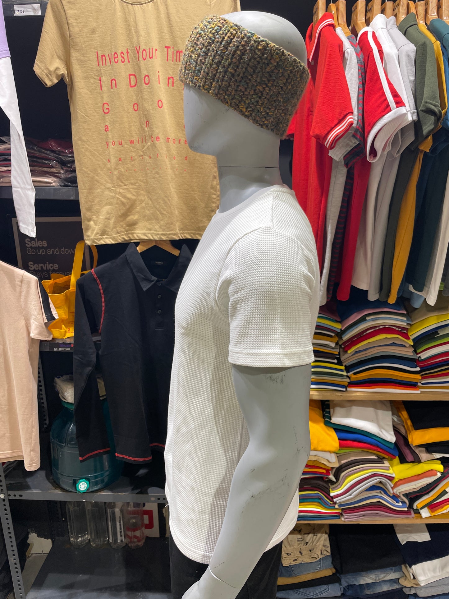 White Waffle Basic Tee