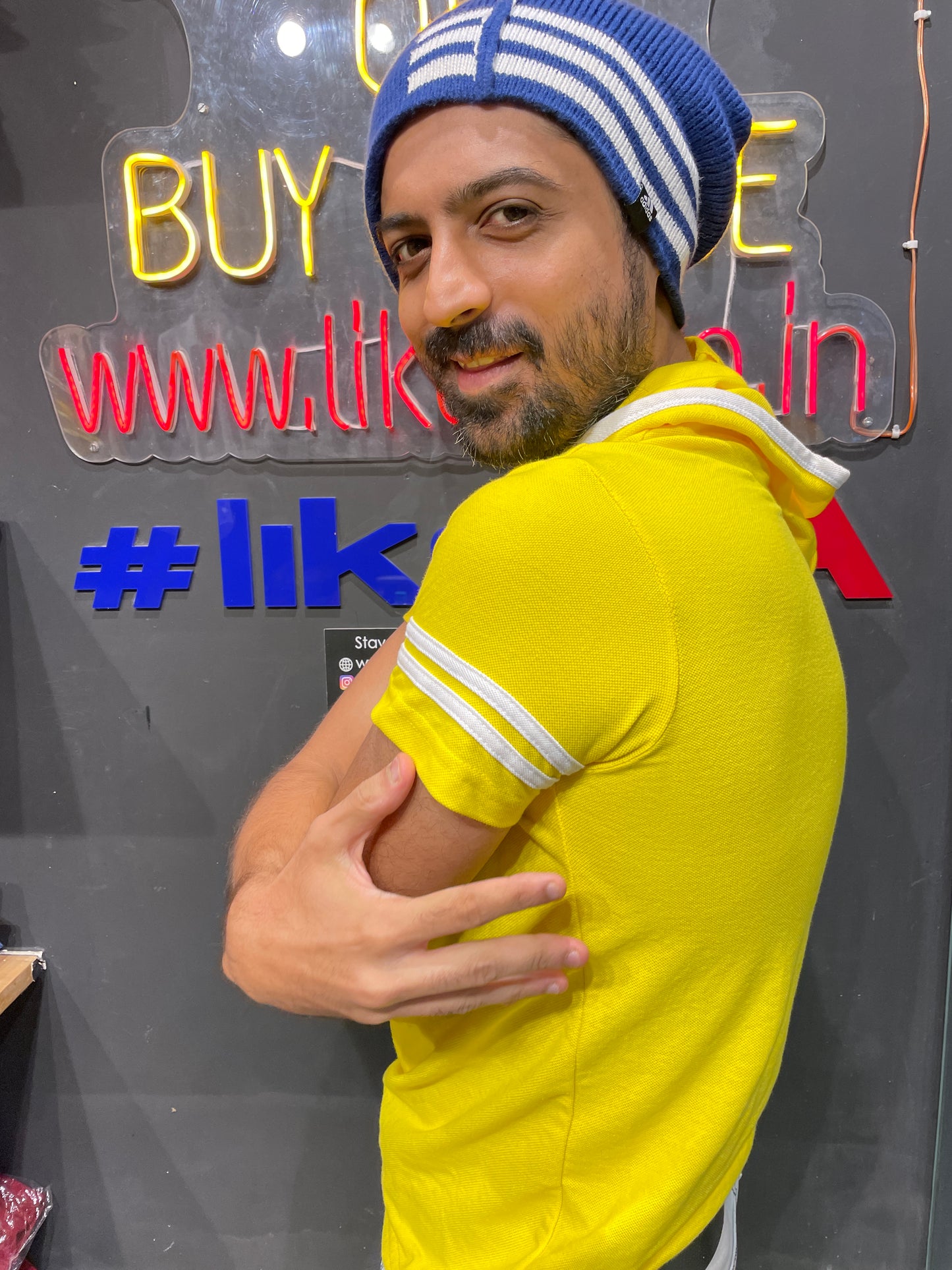 Lemon Matty Hooded Tee with Sleeves Stripes