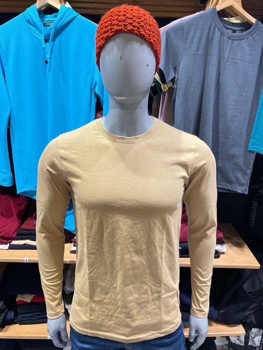 Khaki Basic Full Sleeves Tshirt