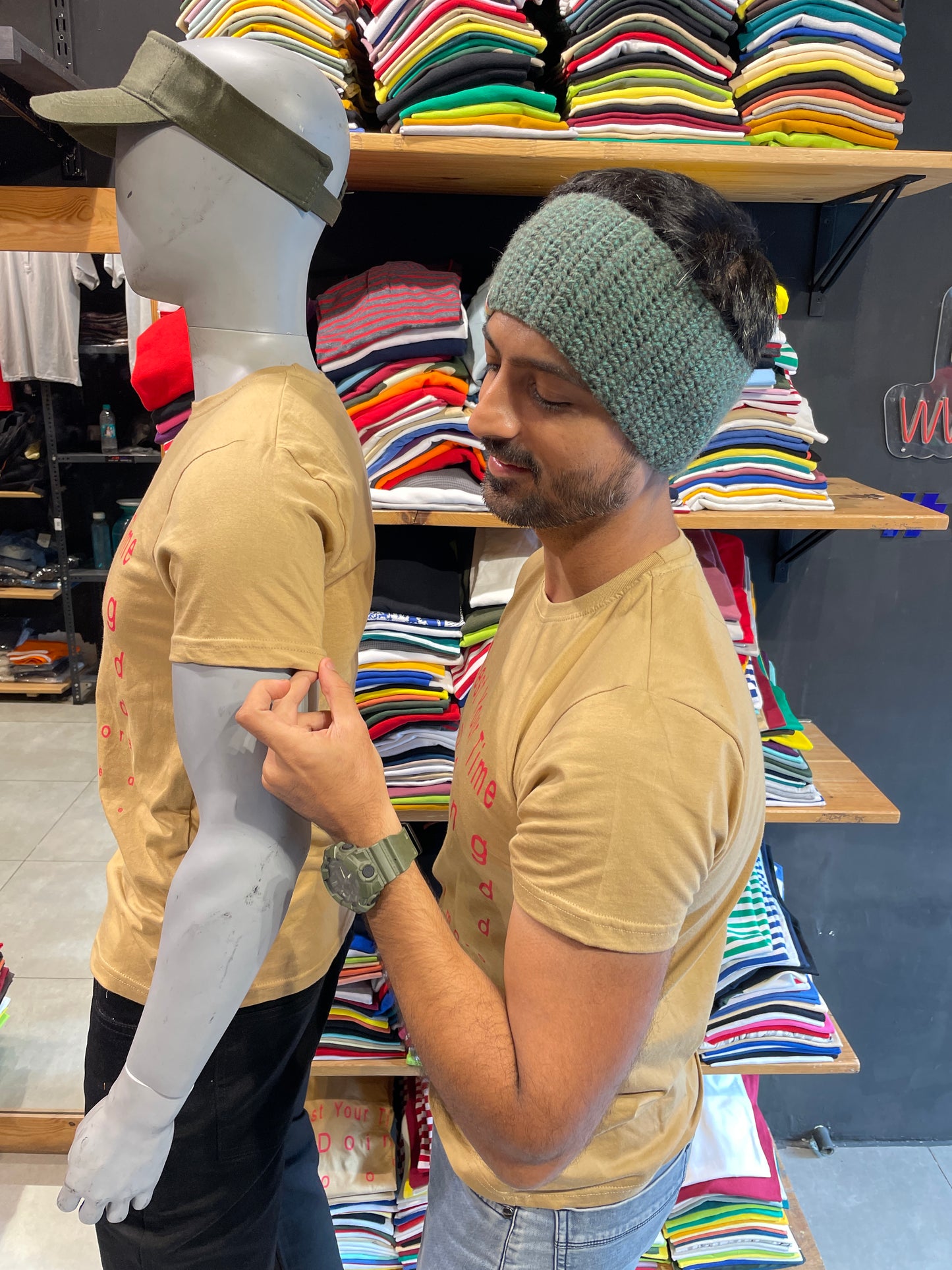 Khaki Printed Tee