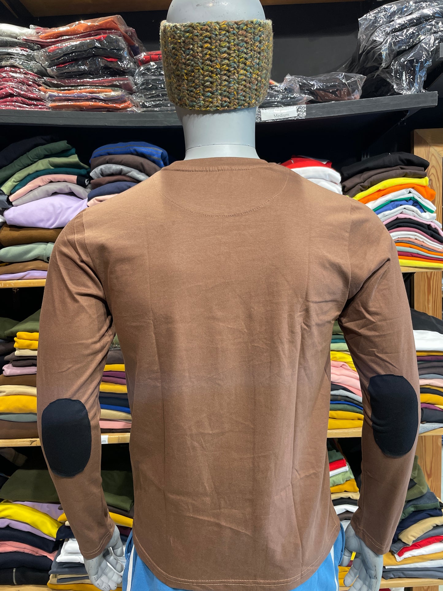 Light Brown Elbow Patch Tshirt