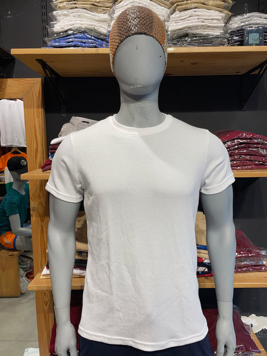 White Waffle Basic Tee