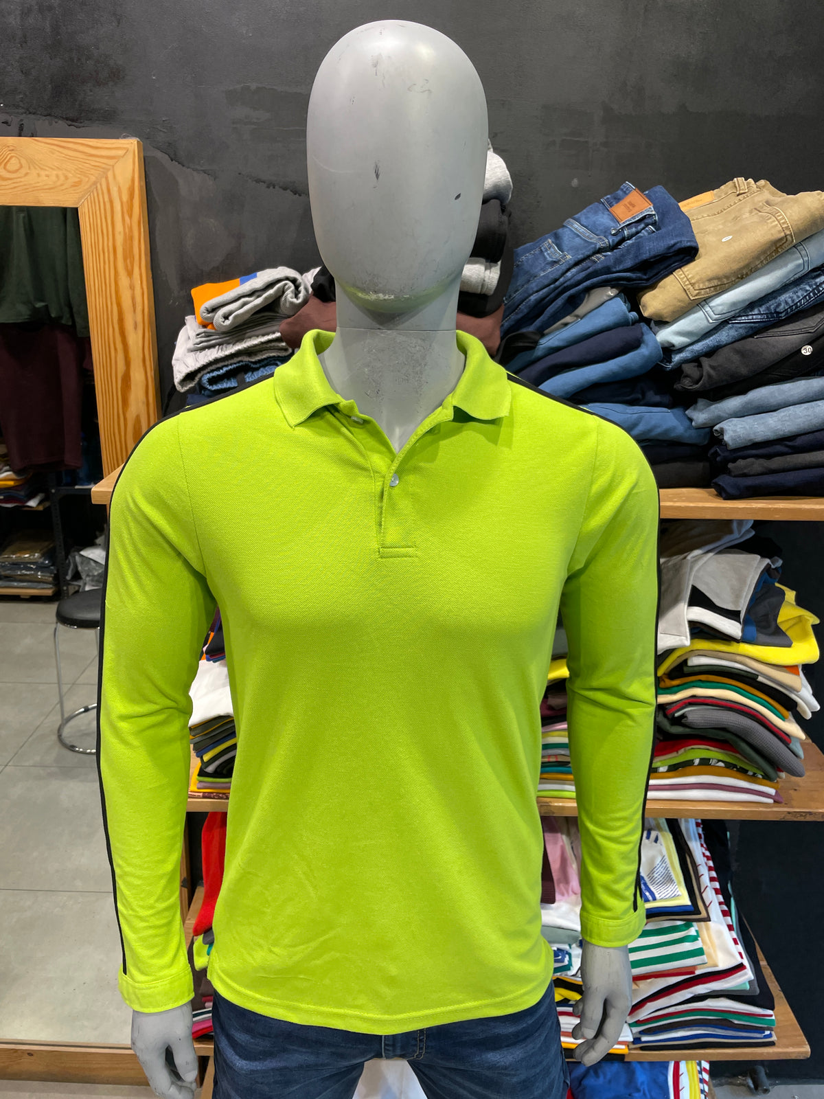 Apple Green Polo Tshirt with Double Piping