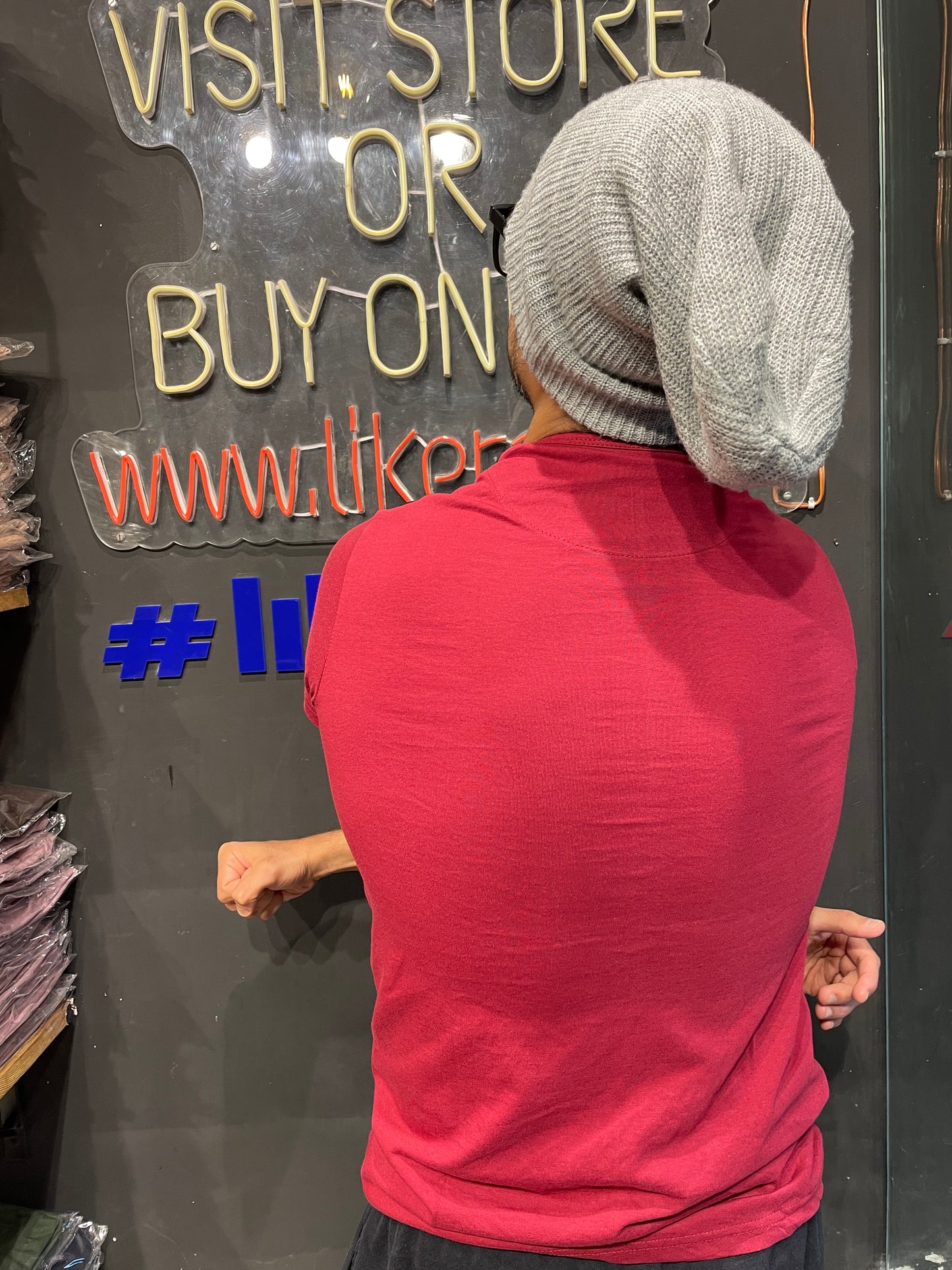Maroon Side Stripe Henley