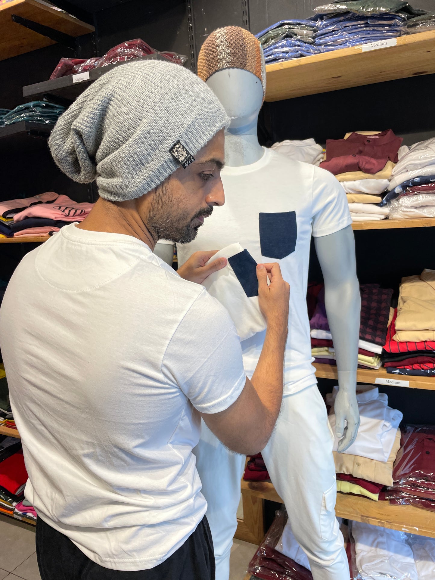 White Denim Pocket Tee