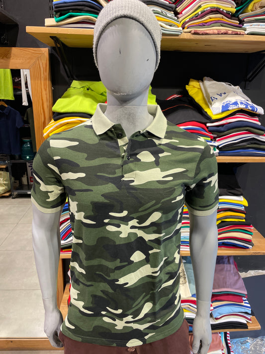 Army Print Polo Tshirt