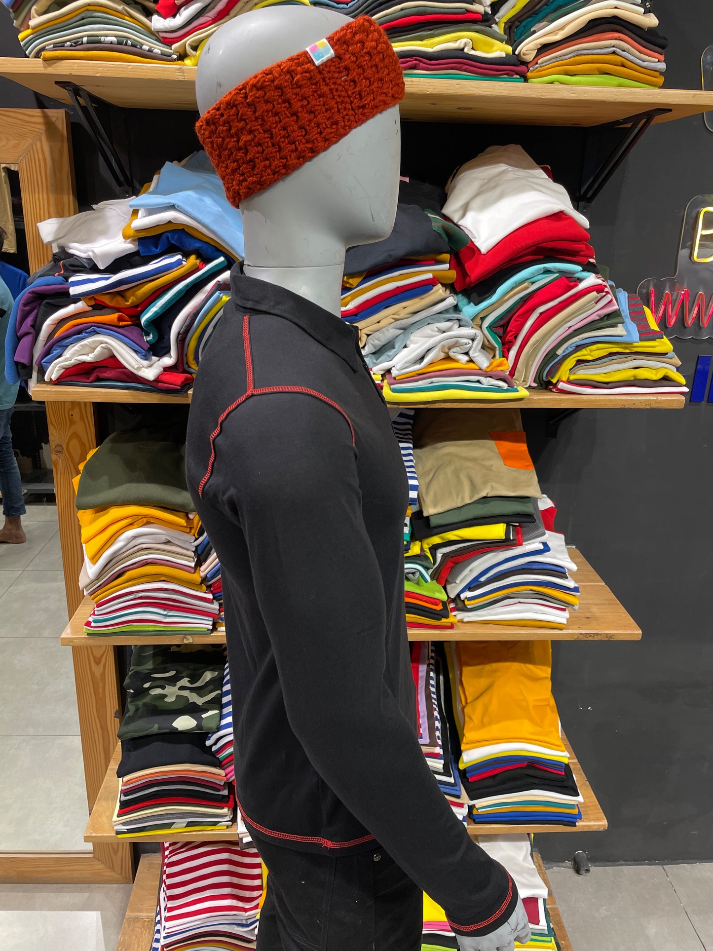 Black Tshirt with Red Threads