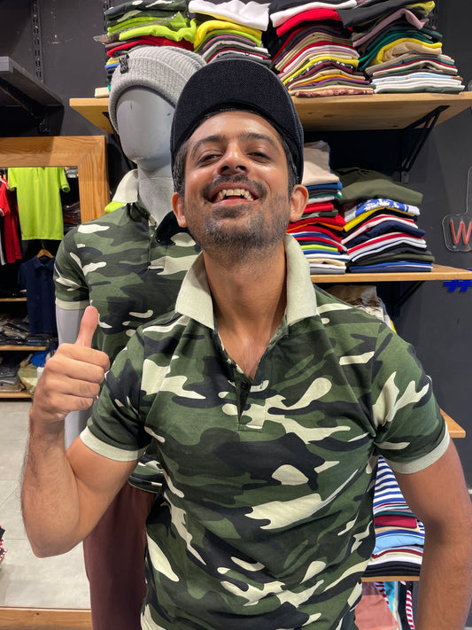 Army Print Polo Tshirt