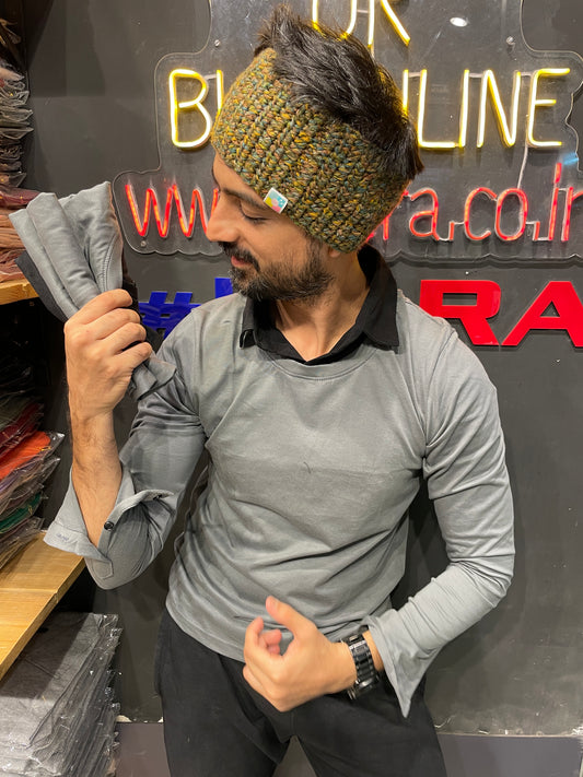 Steel Grey/Black Pull Over Type Collar Tee