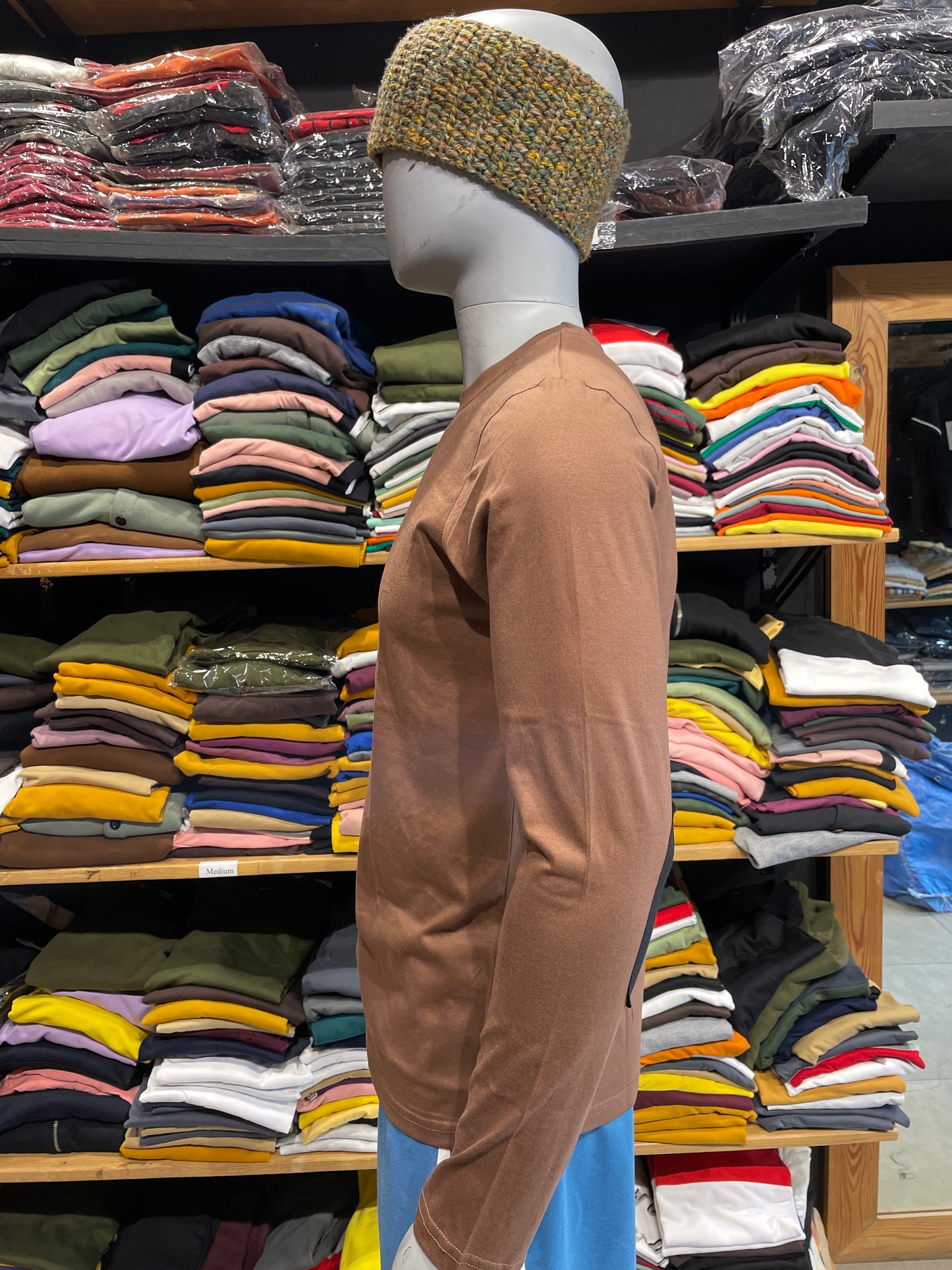 Light Brown Elbow Patch Tshirt