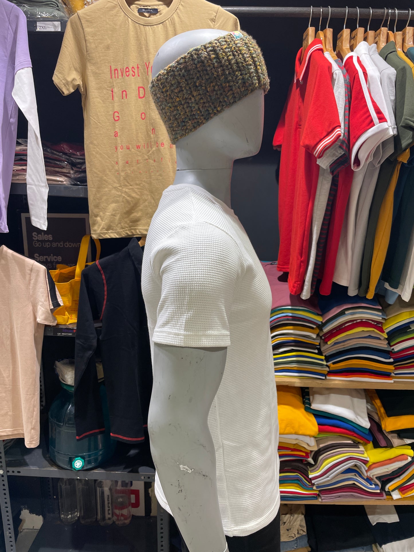 White Waffle Basic Tee