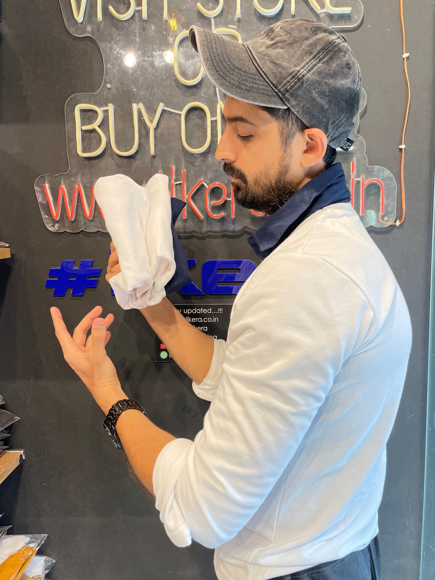 White Pull Over Type Collar Tee