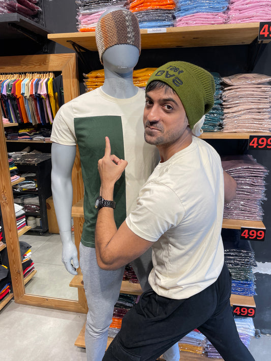Sand Shel / Olive Combination Tshirt