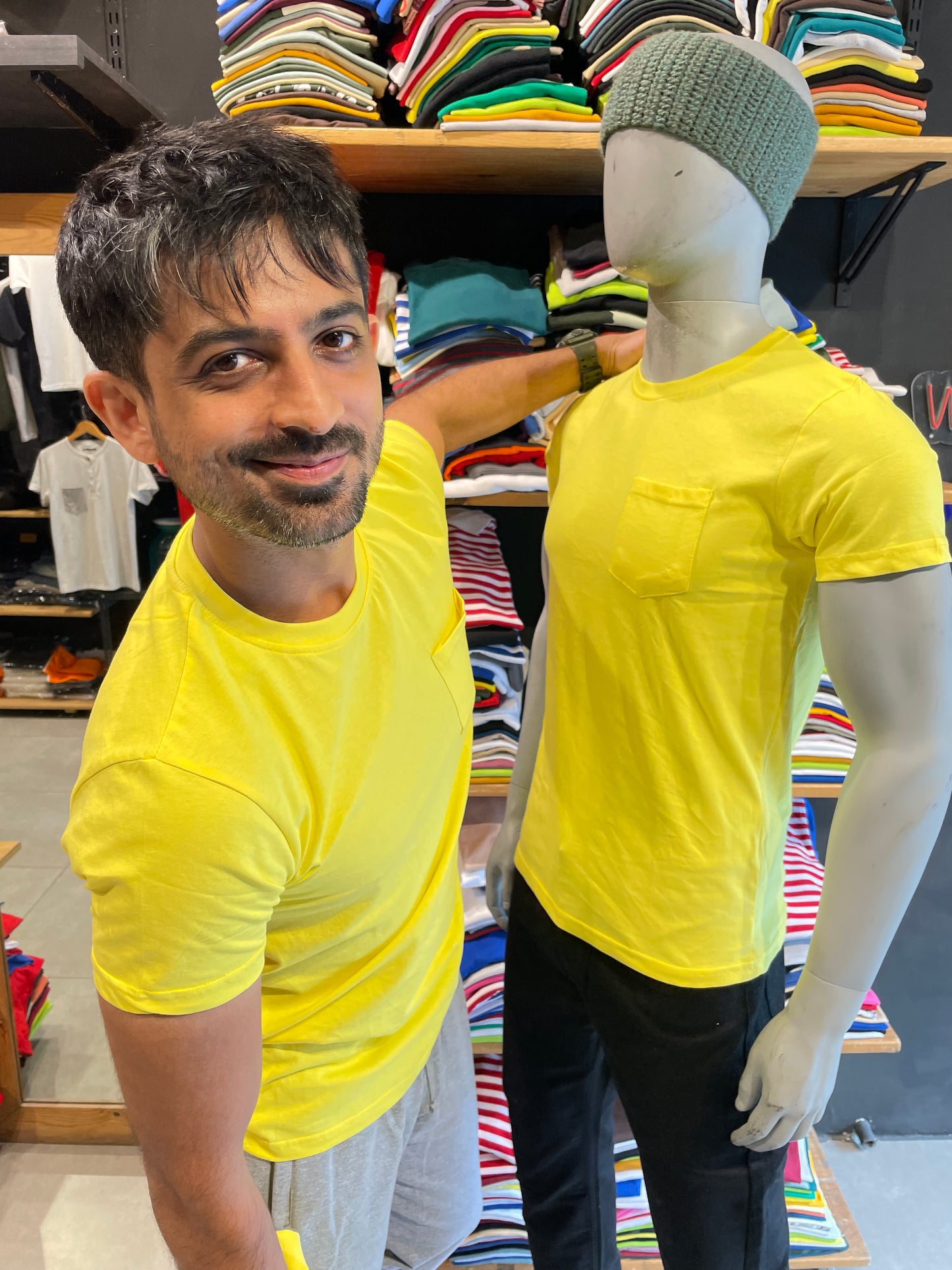 Yellow Basic Pocket Tshirt