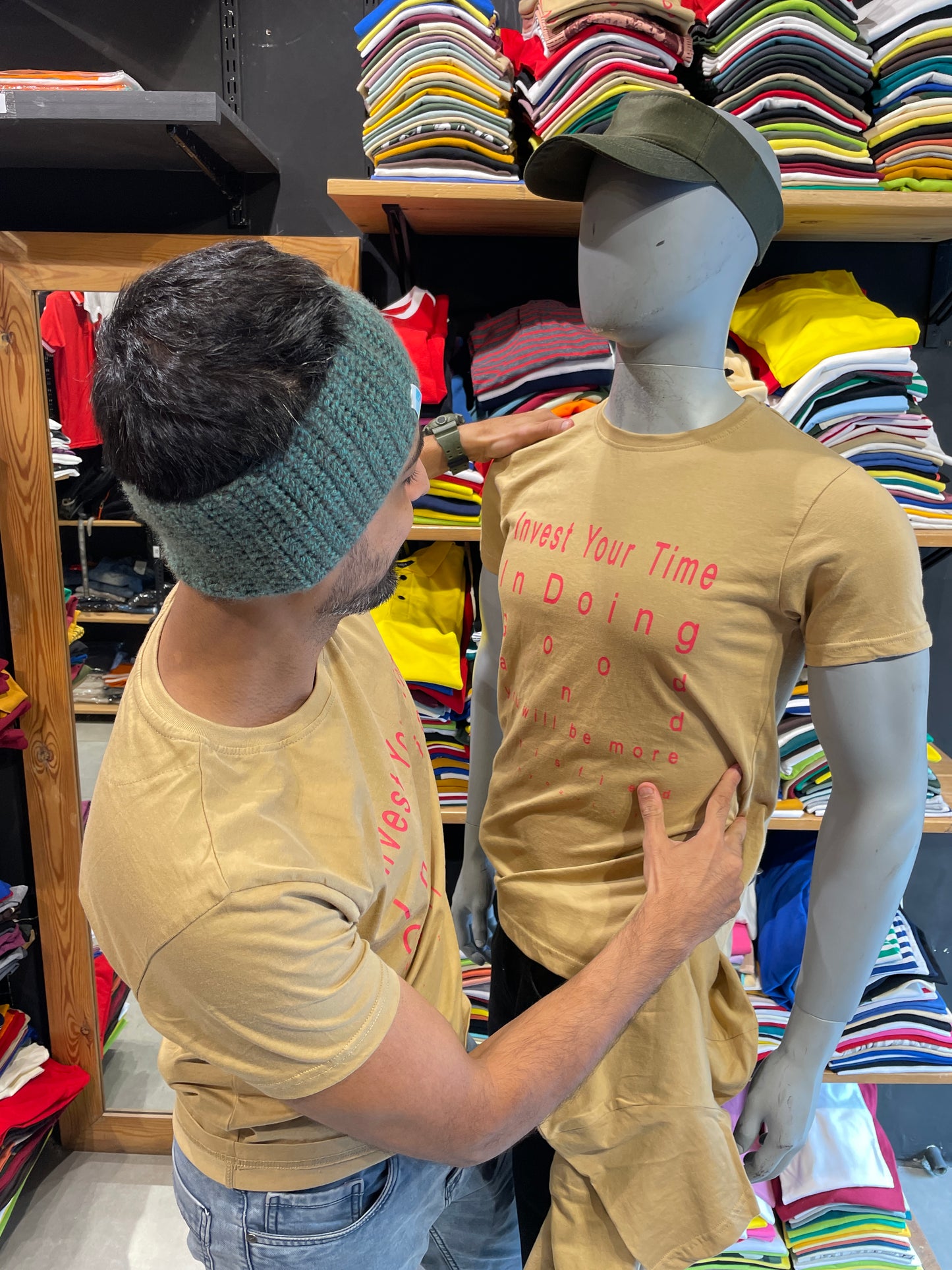 Khaki Printed Tee
