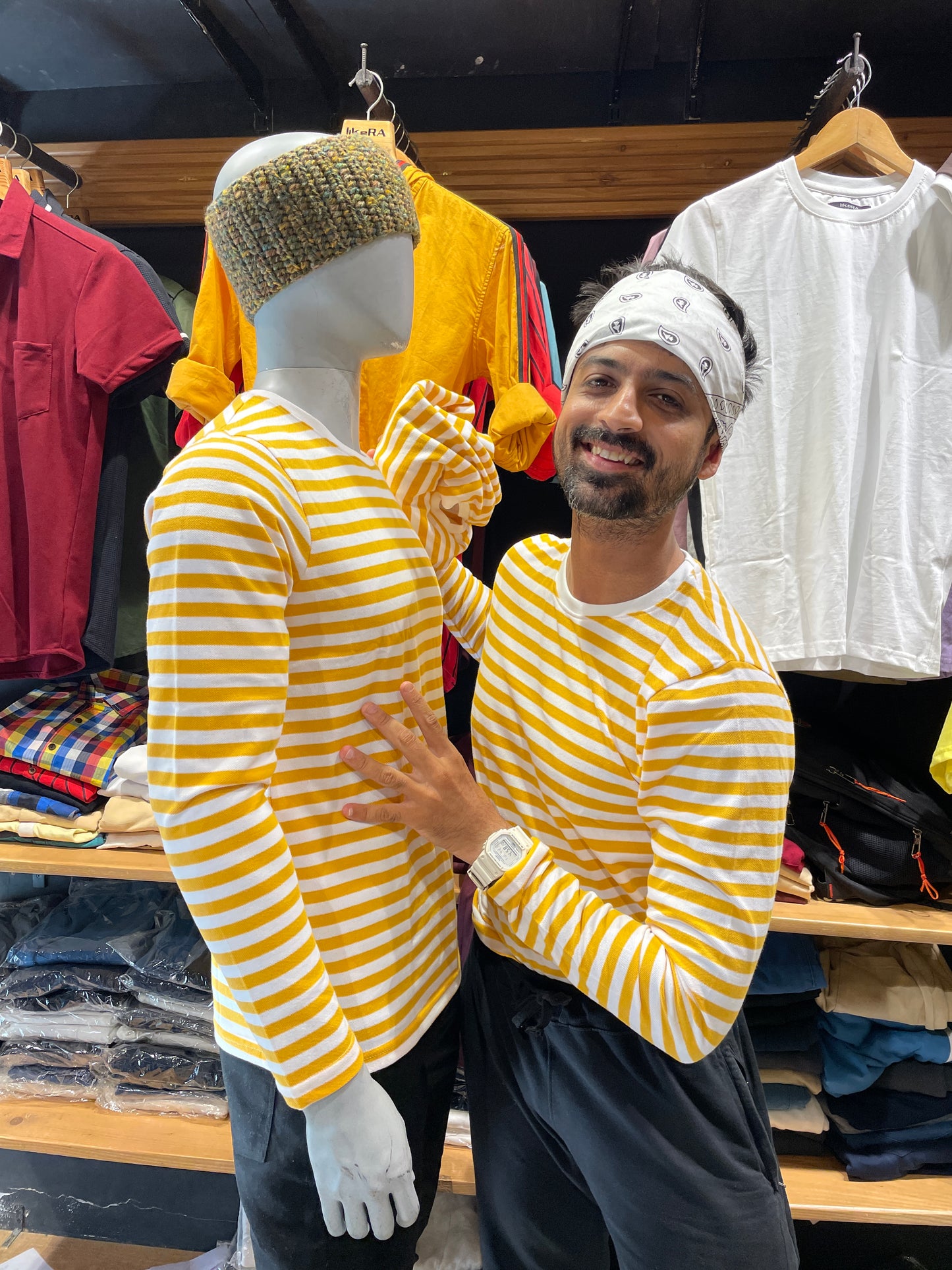 Yellow / White Striped Tshirt