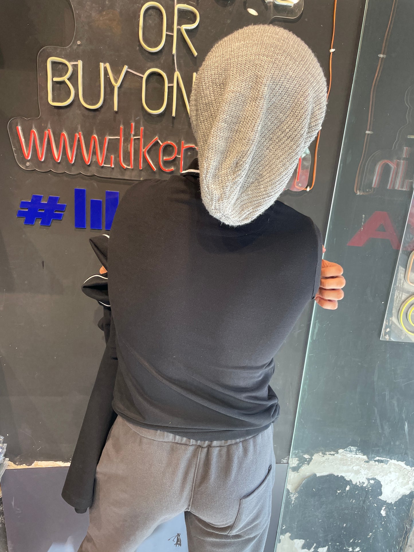 Black Polo Tee with White Tipping