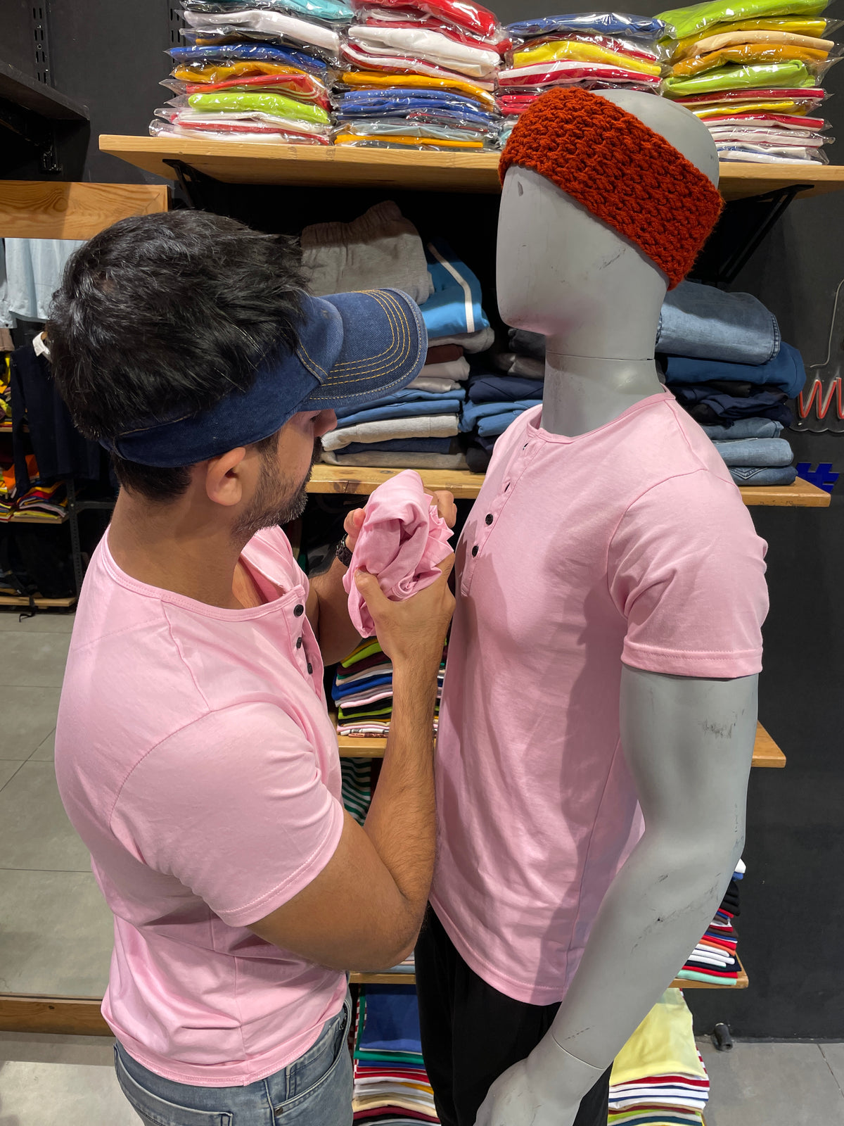 Pink Henley Tshirt
