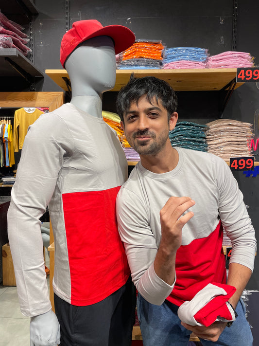 Light Grey / Red Combination Tshirt